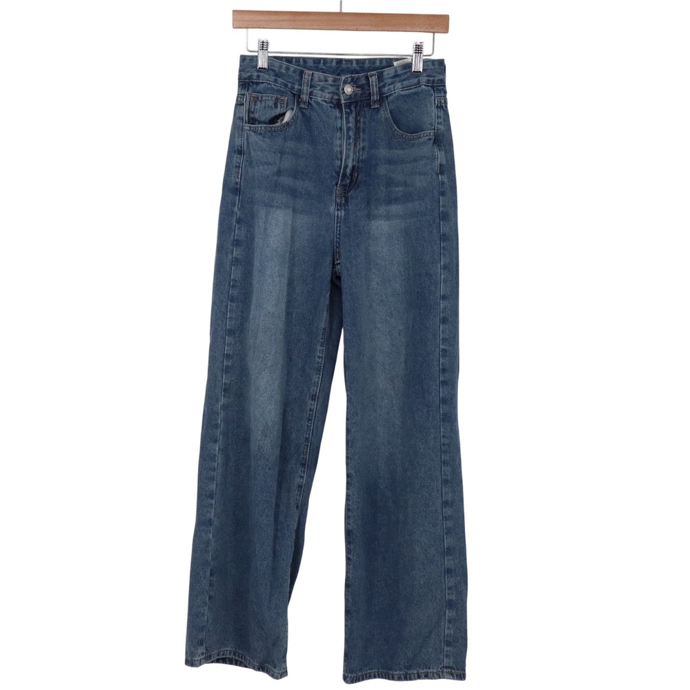 SHEIN Jeans Womens S Wide Leg Blue High Waisted Medium Wash Denim Excellent